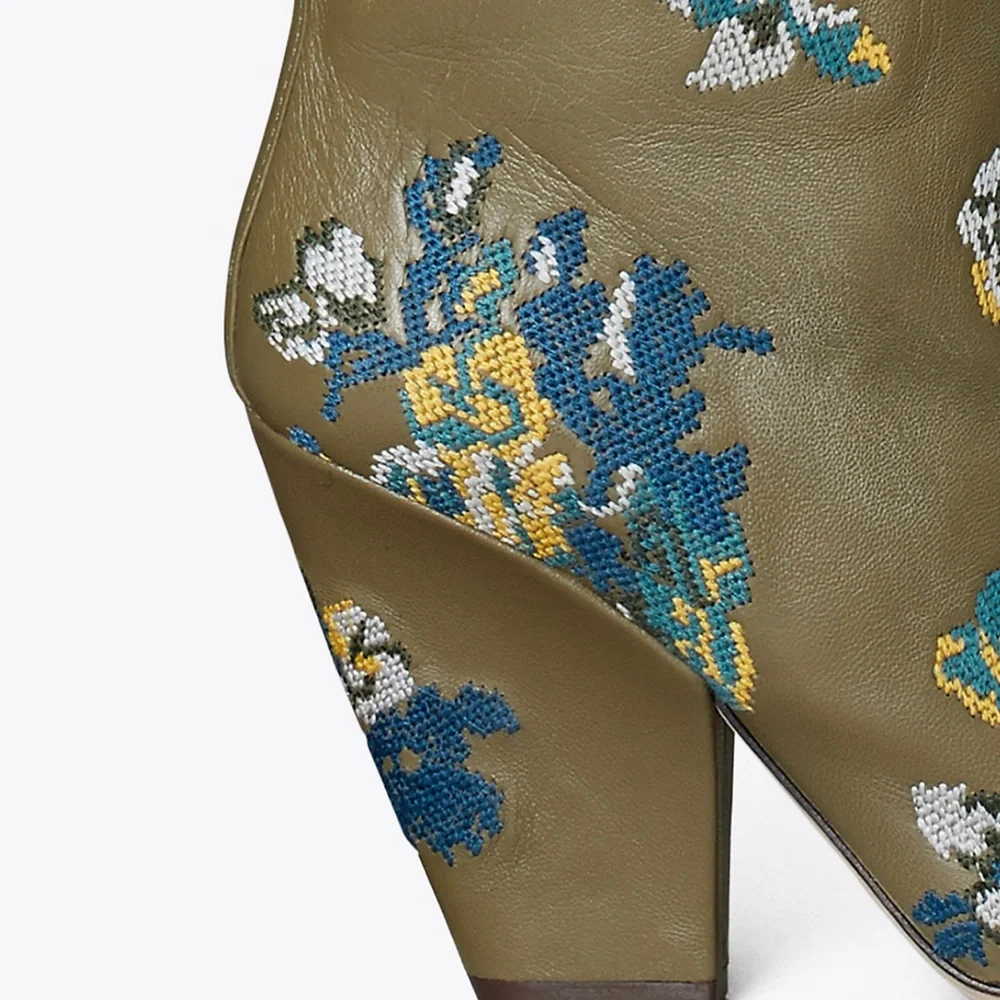 Floral Embroidered Tory Burch over knee boots - Picture 3 of 9